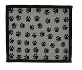 light grey coloured dog mat with paw print