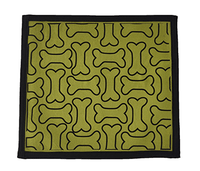 lime green coloured bone printed dog mat