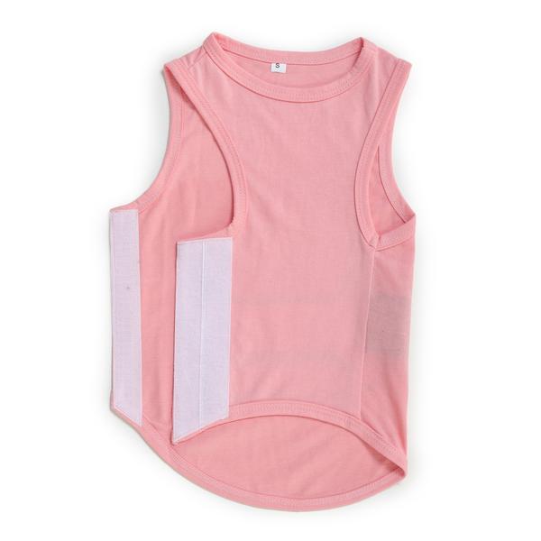 pink-coloured sleeveless t-shirt for dogs by Barks & Wags