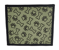 pista green coloured paw and bone printed dog mat