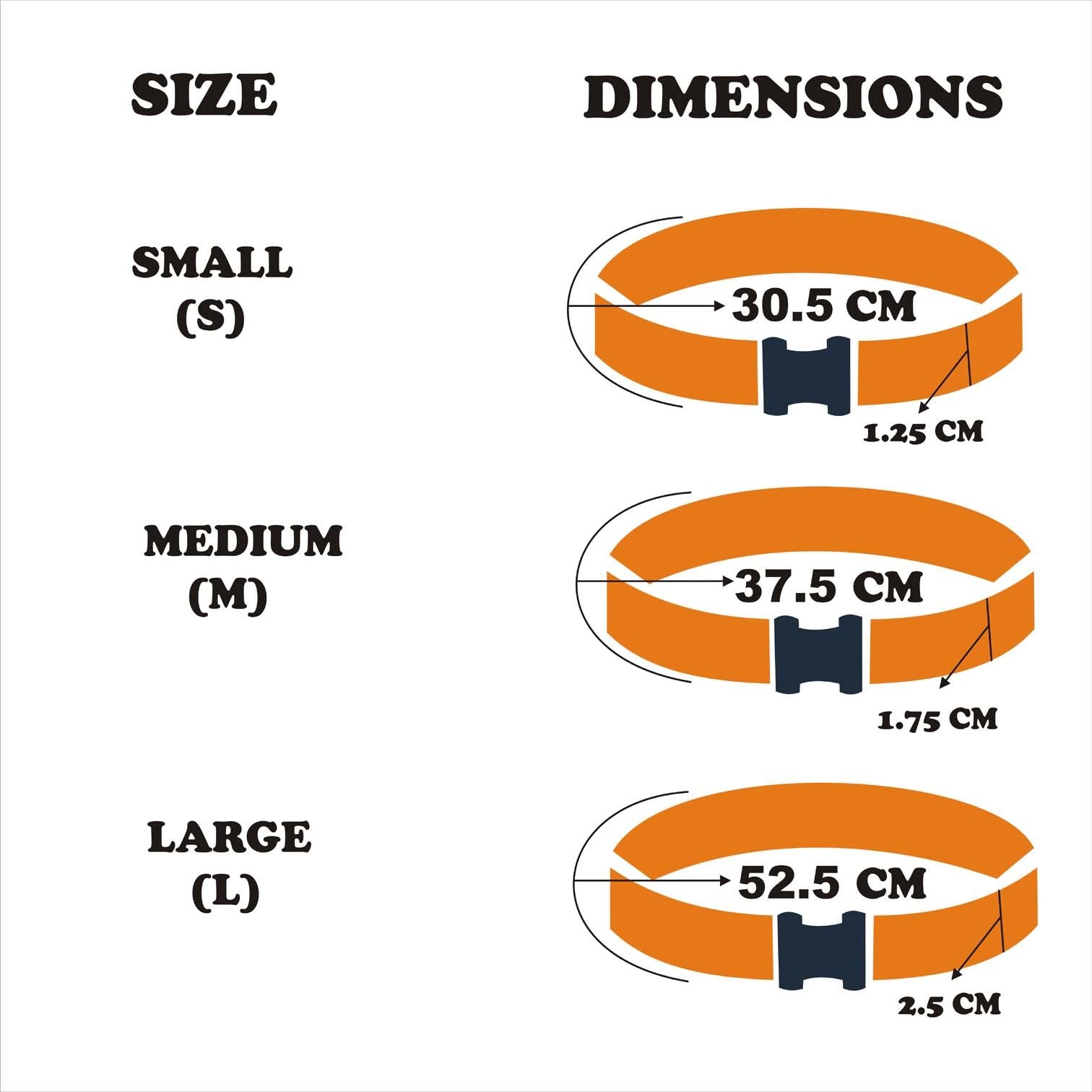 size chart macramé collar for dogs & cats