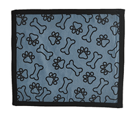 sky blue coloured paw and bone printed dog mat