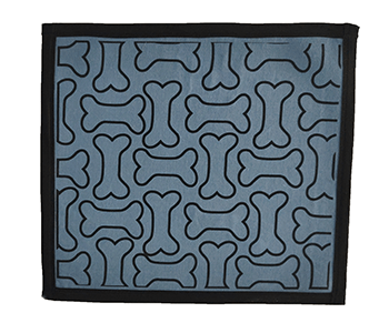 smoke blue coloured bone printed dog mat