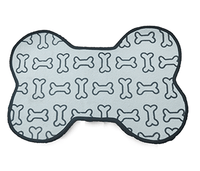 Dog Food Mat - Bone Shaped Mat With Paw & Bone Print