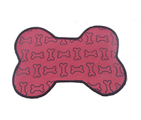 Dog Food Mat - Bone Shaped Mat With Paw & Bone Print